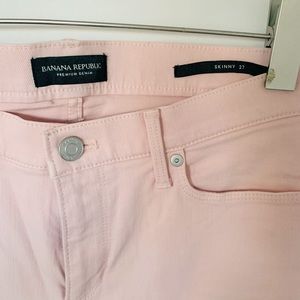 Banana republic high rise skinny powder pink premium denim size 27